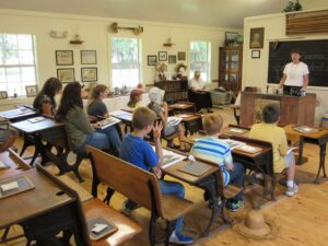 Students in-class at Countryman One Room Schoolhouse