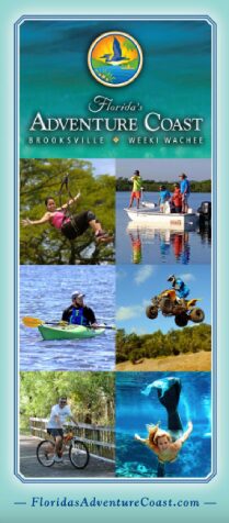 Front Cover of the Florida's Adventure Coast Brooksville - Weeki Wachee Brochure Guide