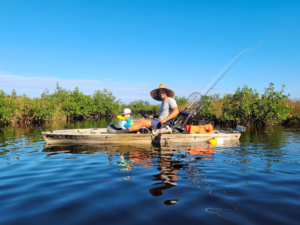 father and son fishing